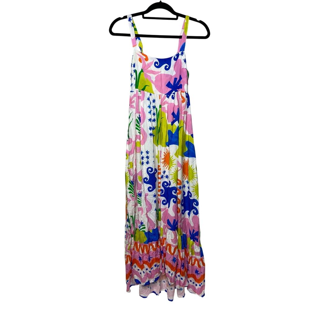 Paper Heart Aztec Sun Maxi Dress Flowy Colorful Boho Women's Small Festival